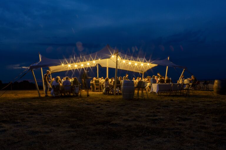 Sopar nocturn entre vinyes al Celler Sant Miquel d’Oló durant una experiència d’enoturisme al Bages